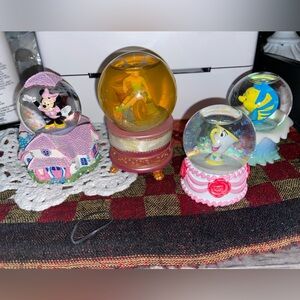 Disney Character mini Snow Globes Set